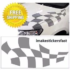 Checkered Flag Hood decal fender auto Vinyl car truck body racing stripe rally picture