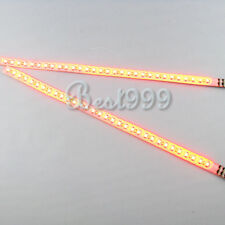 2x Amber/Yellow 30cm 32 Leds 3528/1210 SMD LED Strip Light Flash Waterproof 12V picture