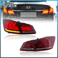 2PCS Tail Lights Red Clear LED Brake For 2013-2015 Honda Accord 4 Door Sedan picture