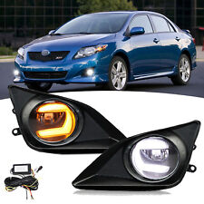 For 2009 2010 Toyota Corolla LED Fog Lights DRL Clear Lens Turn Signal w/Wiring picture