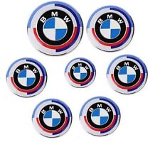 For BMW 50th Anniversary Emblem Centre Caps Badges 7PCS Set 82mm 74mm 68mm 45mm picture
