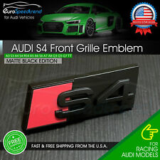 Audi Matte Black S4 Front Grill Emblem for A4 S4 B8 B9 Hood Grille Badge OE picture