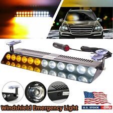 12-LED Car Strobe Light Emergency Flash Windshield Warning Lamps12V Amber/White picture