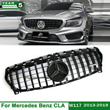 Glossy Black GTR Grille W/LED Emblem For Mercedes Benz W117 CLA 2013-19 CLA250 picture