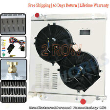 2 Row Radiator+Shroud Fans for 2003-2007 6.0L Ford Powerstroke F250 F350 Diesel picture