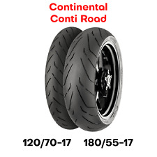 New ContiRoad Conti Road Motorcycle Tire Set Front Rear 120 + 180 Radial 17