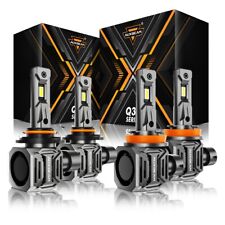 AUXBEAM 9005 9006 H11 CANBUS LED Headlight Bulbs High / Low Kit Super Bright Q30 picture