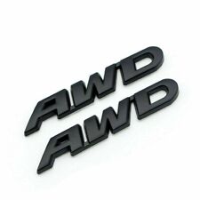 2x Matte Black Metal AWD Side Fender Badge Off-Road All Wheel Drive Rear Emblem picture