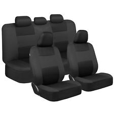 Black Gray Car Seat Covers Full Set Front and Rear Bench for Auto Truck SUV picture