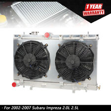 2 Row Aluminum Core Racing Radiator+12v Fan Shroud For 2002-2007 Subaru Impreza picture