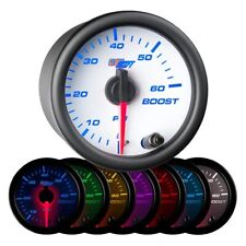 52mm GlowShift White Face Turbo Diesel Boost 60 PSI Gauge w. 7 Colors LEDs picture