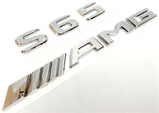 #2 CHROME S65 + AMG FIT MERCEDES S65 REAR TRUNK EMBLEM BADGE LETTERS NAMEPLATE picture