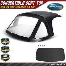 New Convertible Soft Top for MG MGB 1971 1972-1980 Black w/ 3Pcs Plastic Windows picture