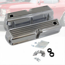 Polished Aluminum Tall Finned Valve Covers Fit SBF 289 302 351W 5.0L 1962-1985 picture