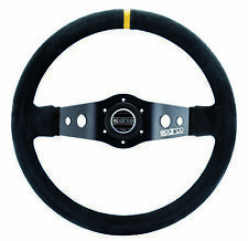 Sparco Competition R215 350mm Suede 2 Spoke Steering Wheel w/ Yellow Stripe picture