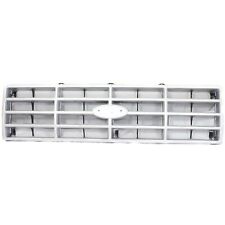 Grille For 82-86 Ford F-150 F-250 Silver Shell w/ Black Insert Plastic picture