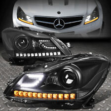 [3D LED DRL]FOR 11-15 MERCEDES C-CLASS W204 PROJECTOR HEADLIGHT HEAD LAMP BLACK picture