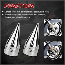 Spike Front Axle Nut Covers Caps ‎Motorcycle For Harley Softail FXD Touring picture