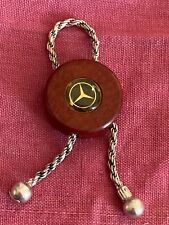 RARE VINTAGE NEW STERLING SILVER MERCEDES - BENZ KEYCHAIN: Stunning wood 1980's picture