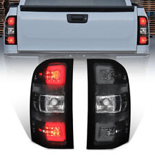 Pair Smoke Tail Light Rear Lamp For 2007-2013 Chevy Silverado 1500 2500HD 3500HD picture