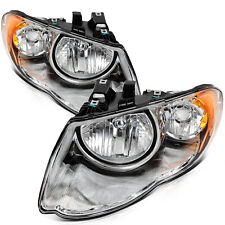 Pair Headlights Assembly For 2005-2007 Chrysler Town & Country Chrome Headlamps picture