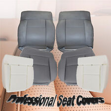 For 04-2008 Ford F150 XL XLT Driver Passenger Bottom Top Leather Seat Cover Gray picture