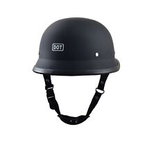 DOT German Style Motorcycle Half Helmet Flat Black picture