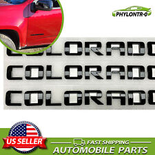 3X GLOSS BLACK DOOR&TAILGATE EMBLEM FOR COLORADO LETTER NAMEPLATE BADGE STICKER picture