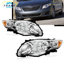 Headlights Fits For 2009 2010 Toyota Corolla CE LE Chrome Housing Headlamps Pair picture