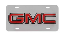 Chrome GMC Logo Emblem Premium Steel License Plate with 3D Red Logo picture