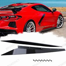 Carbon Flash Look Side Skirts For Corvette C8 2020-24 Rocker Panel Gm Z51 Style  picture