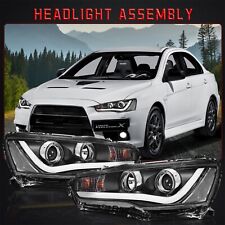 For 2008-2017 Mitsubishi Lancer EVO Headlights Black Projector Headlamps picture