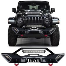 Vijay Fit 2007-2024 Wrangler JK/JL Front Bumper with LED Spotlights and D-Rings picture