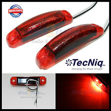 (2) TecNiq RED 2 LED light Clearance Marker Trailer Truck Surface Mount 2 wire picture