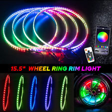4PCS 15'' RGB Wheel Ring Lights LED For Truck Car Bluetooth APP Remote Control picture