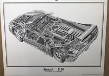 Ferrari F50 Cutaway - S.Yoshikawa Rare Stunning Car Poster Own It picture