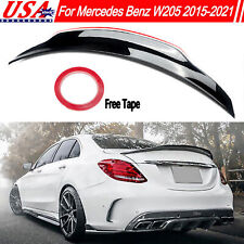 fit For Mercedes Benz W205 C200 C300 C43 AMG 15-21 Rear Trunk Spoiler Wing Black picture