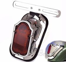 Motorcycle Chrome Red Tombstone Brake Tail Light Signal For Harley Bike Aluminum picture