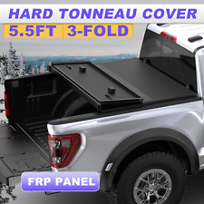 5.5FT 3-Fold Fiberglass Hard Truck Bed Tonneau Cover fits 2015-2024 Ford F-150 picture