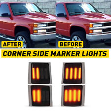 Full LED 4PC Smoked Corner Side Marker Lights For 94-98 Chevy C/K 1500 2500 3500 picture