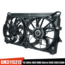 Dual AC Condenser Radiator Cooling Fan For 2005-2007 GMC Sierra 1500 2500 3500HD picture