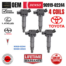 OEM DENSO x4 Ignition Coil For Toyota Lexus Scion RAV4 Camry Corolla 90919-02244 picture