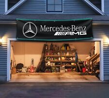 Mercedes Benz AMG 2x8FT Banner Racing Flag Car Show Garage Man Cave Wall Decor picture