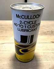 McCulloch 40 to 1 full 16 oz 2-stroke oil can vintage outboard vintage chainsaw picture