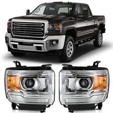 LED Headlights For 2014-2019 GMC Sierra 1500 2500HD 3500HD Left+Right Pair picture