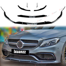 For Mercedes Benz W205 C63 AMG 2015-2022 Front Spoiler Lip Splitter GLOSSY BLACK picture