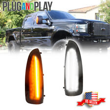 Smoke Lens White/Amber Switchback LED Side Mirror Lamps For 03-07 Ford F250 F350 picture