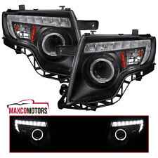 Black Projector Headlights Fits 2007-2010 Ford Edge LED Strip Halo Rim Lamp Pair picture