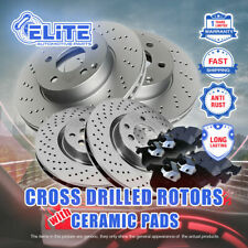 Front+Rear Cross Drilled Rotors & Ceramic Pads for 2008 Volkswagen R32 picture