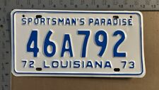 1972 1973 Louisiana license plate 46 A 792 YOM DMV Baton Rouge 15617 picture